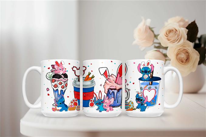 Stitch and Angel Bunny Cups